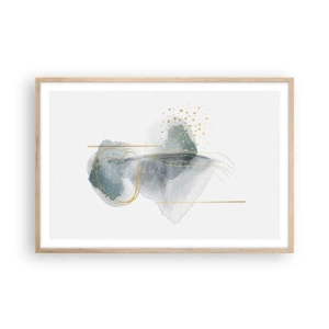 Poszter világos tölgy keretben - A szürkeség és az arany kapcsolatáról - 91x61 cm