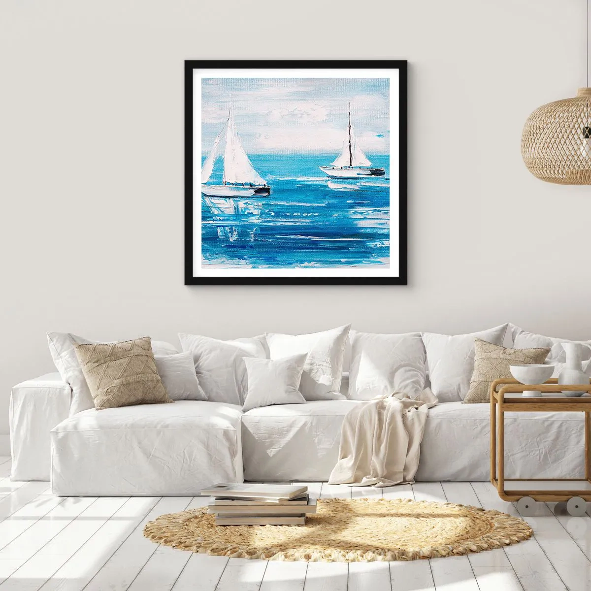 Poszter fehér keretben - Egy barátoddal az oldaladon - 30x30 cm