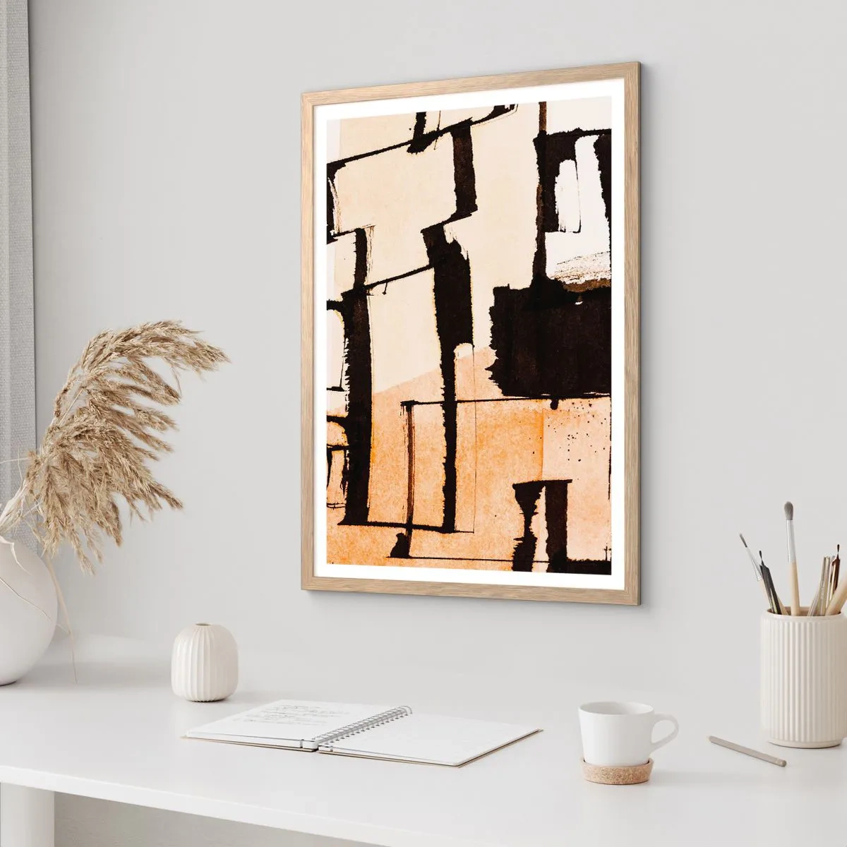 Poszter világos tölgy keretben - Mégis rend - 70x100 cm