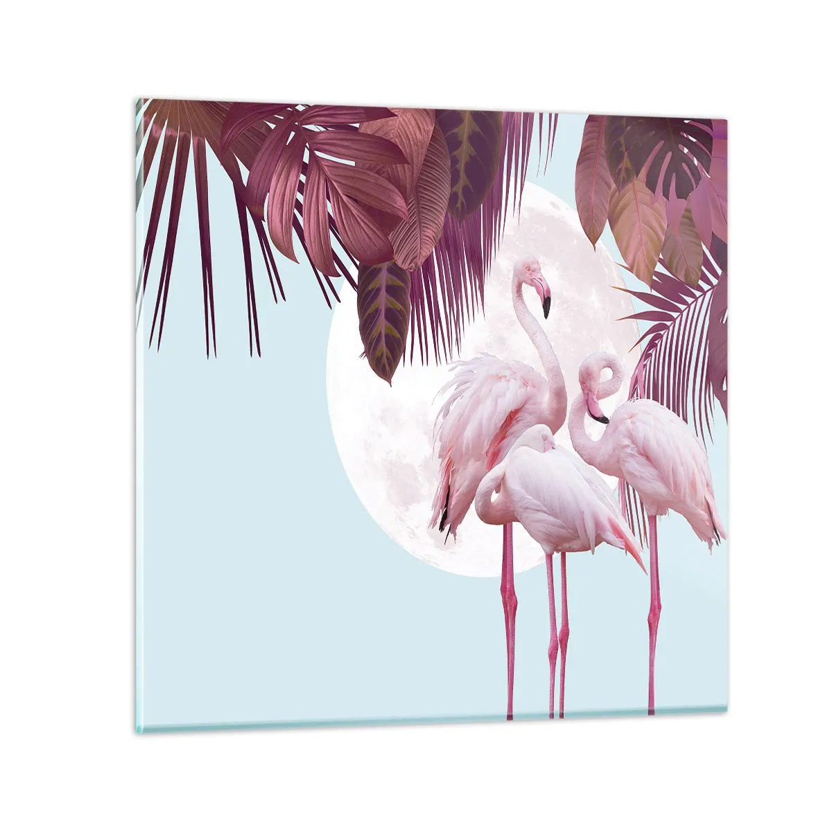 Üveg kép - Három madárgrácia - 30x30 cm