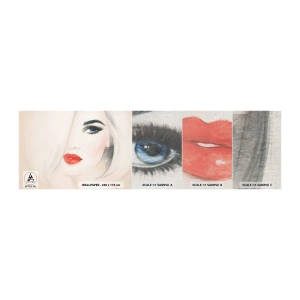 Fotótapéta Minta Premium Canvas - Hipnotizál és kábít - Egy nő portréja, Női Arc, vörös ajkak - 100x30 cm