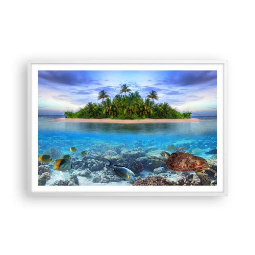 Poszter fekete keretben - Vár a Mennyei Sziget - 91x61 cm