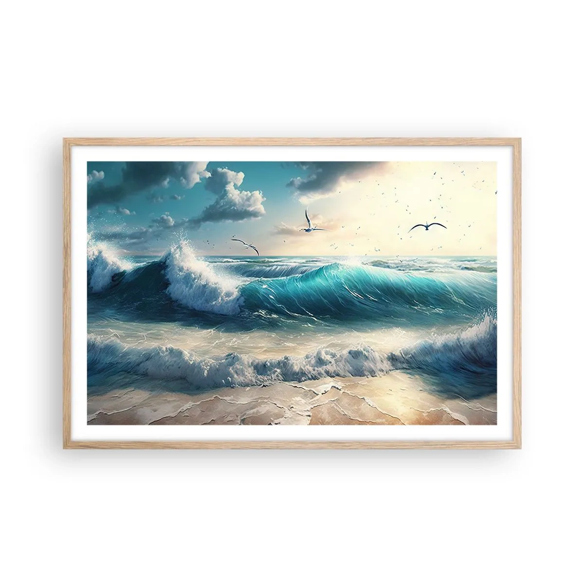 Poszter világos tölgy keretben - Zaj csak neked - 91x61 cm