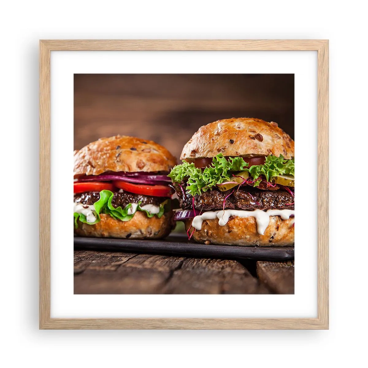 Poszter világos tölgy keretben - American dream - 40x40 cm