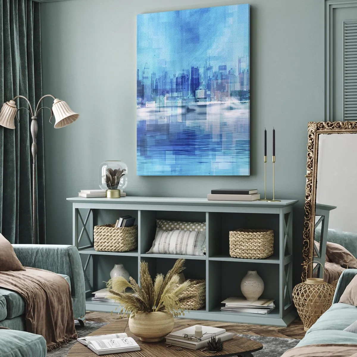 Vászonkép - Kékbe merült - 45x80 cm