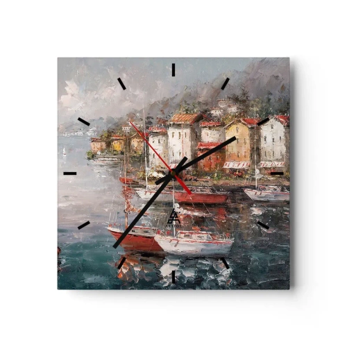Falióra, Óra - Romantikus kikötő - 30x30 cm