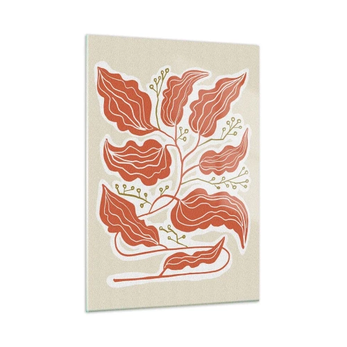 Üveg kép - Népi és korall - 50x70 cm