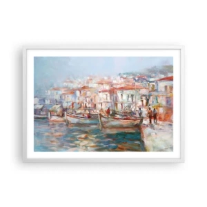 Poszter fekete keretben - Pasztell vakáció - 70x50 cm