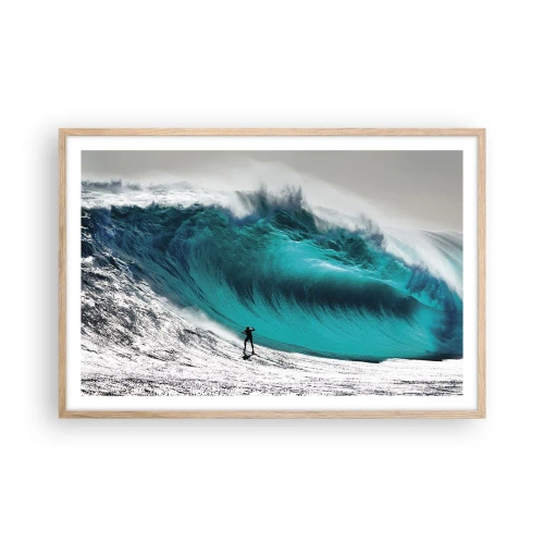 Poszter világos tölgy keretben - Kihívás elfogadva - 91x61 cm