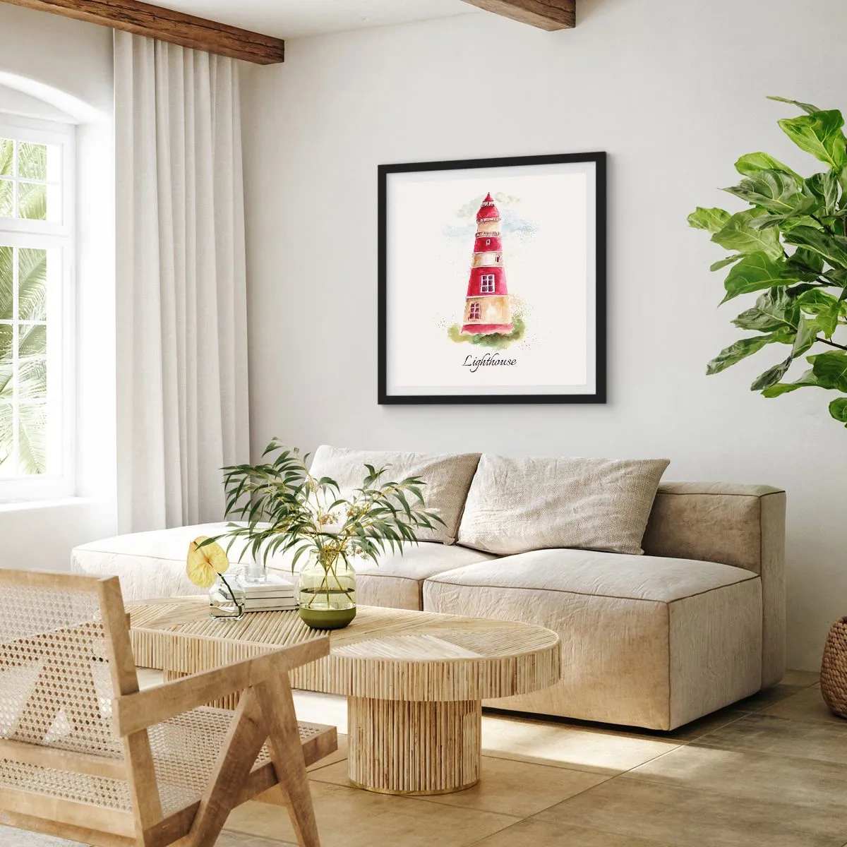 Poszter fehér keretben - Körbe mindíg időjárás - 60x60 cm