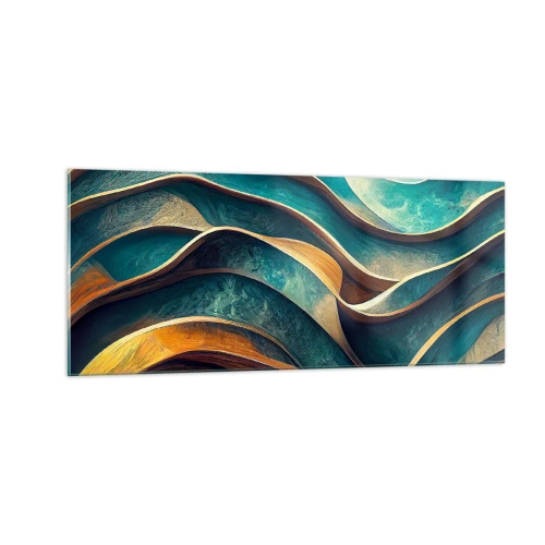 Üveg kép - Kék kanyarulatok - 100x40 cm