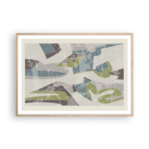 Poszter világos tölgy keretben - Kompozíció üveg mögött - 100x70 cm