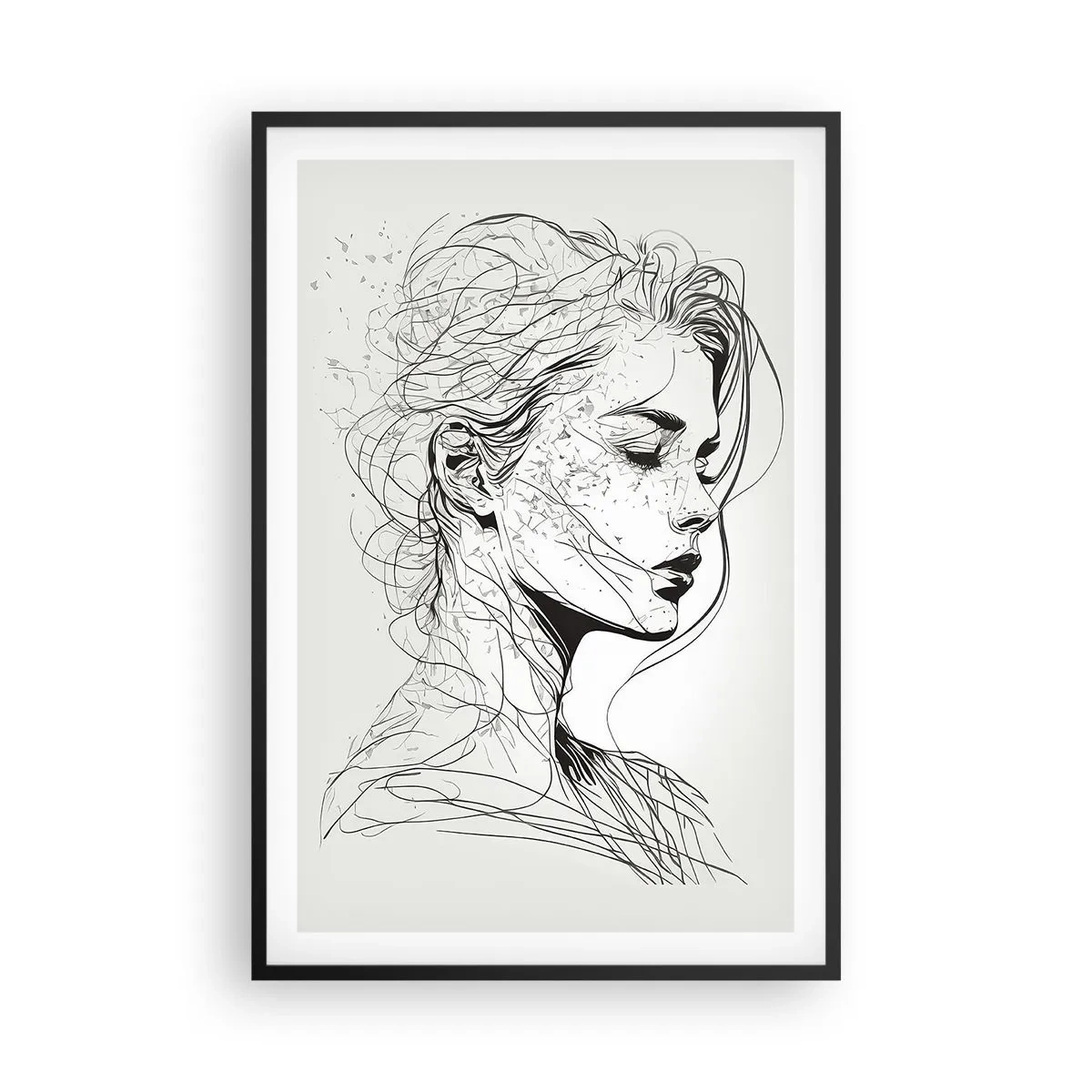 Poszter fehér keretben - Portré álmodozásban - 61x91 cm