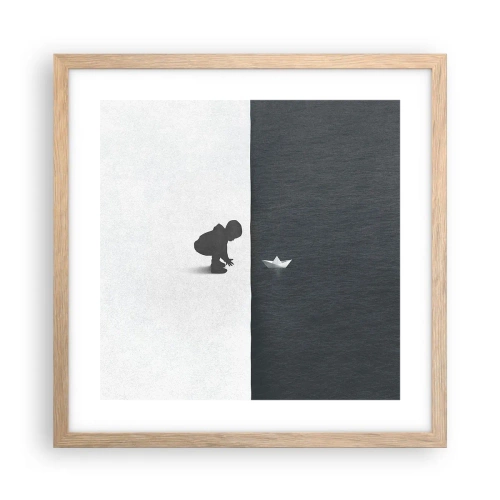 Poszter világos tölgy keretben - Nagy utazás - 40x40 cm