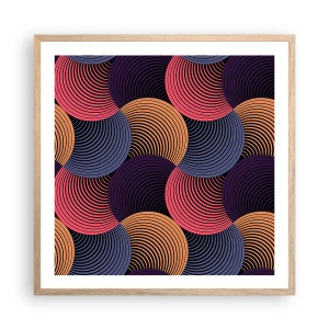 Poszter világos tölgy keretben - Körkörös ritmusban - 60x60 cm