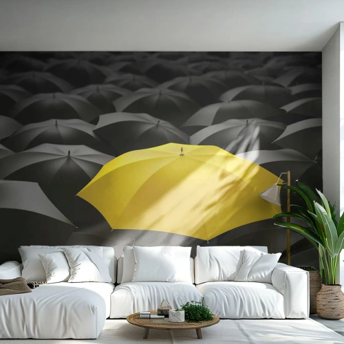 Fotótapéta Standard Eco - Viszlát bánat - Sárga esernyők, Grafika, Koncepció - 450x315 cm