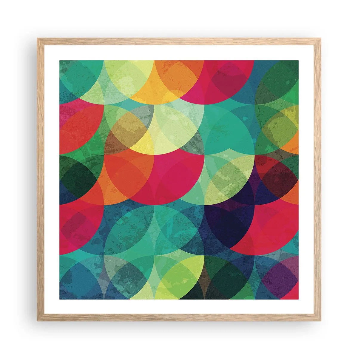 Poszter világos tölgy keretben - Felszívárványság - 60x60 cm