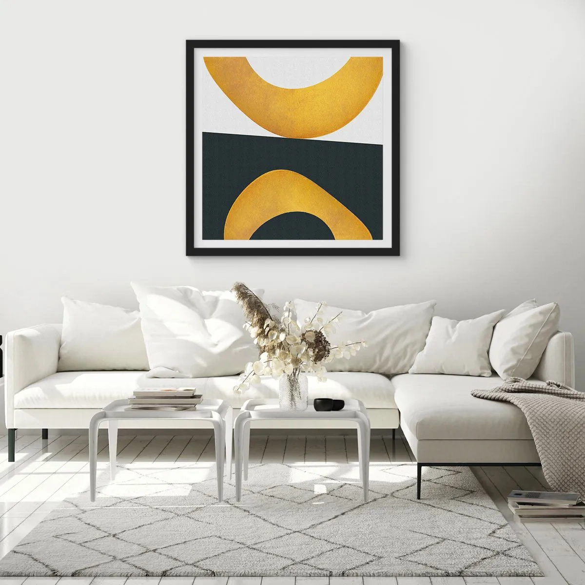 Poszter fehér keretben - Először is: arany - 60x60 cm