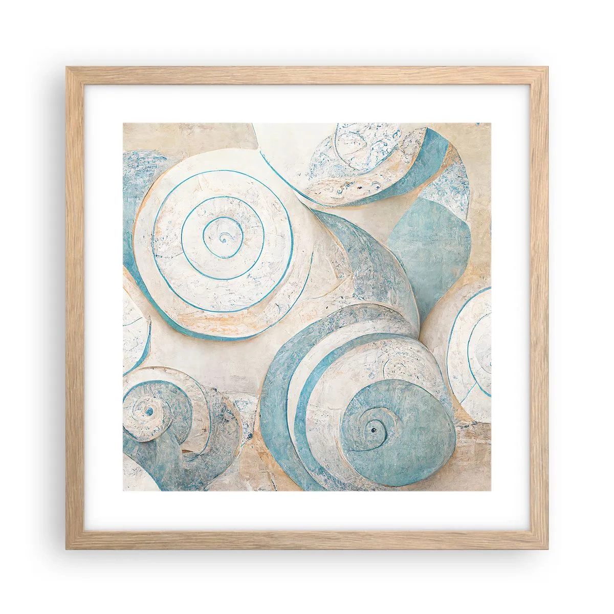 Poszter világos tölgy keretben - Mit rejt a kagyló? - 40x40 cm