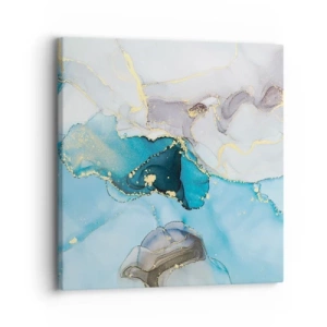 Vászonkép - Tanulmány a szürke és a türkiz találkozásáról - 30x30 cm