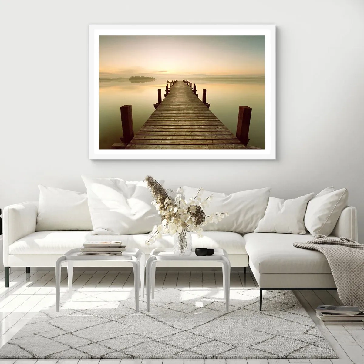 Poszter fekete keretben - Hajnal előtt, hajnal, fény - 50x40 cm