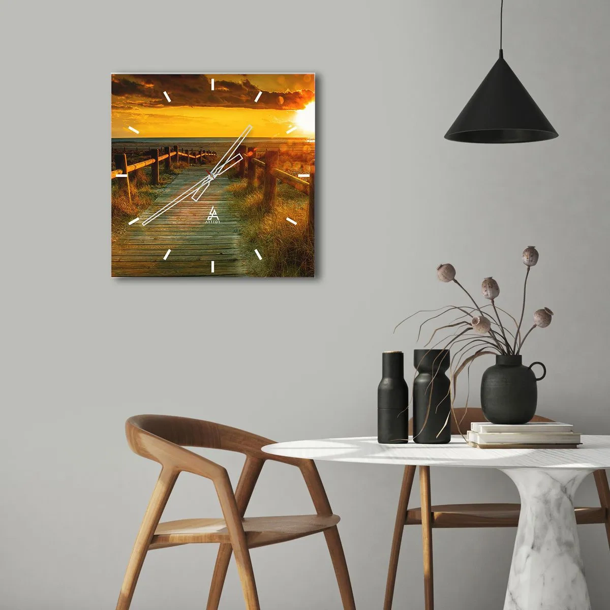 Falióra, Óra - Régi aranyban fürdetve - 40x40 cm