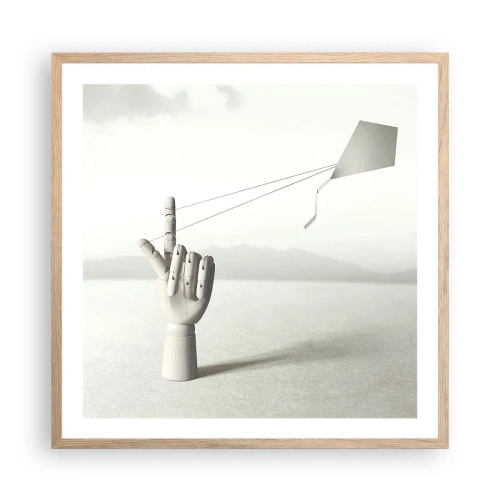 Poszter világos tölgy keretben - Erőpróba - 60x60 cm