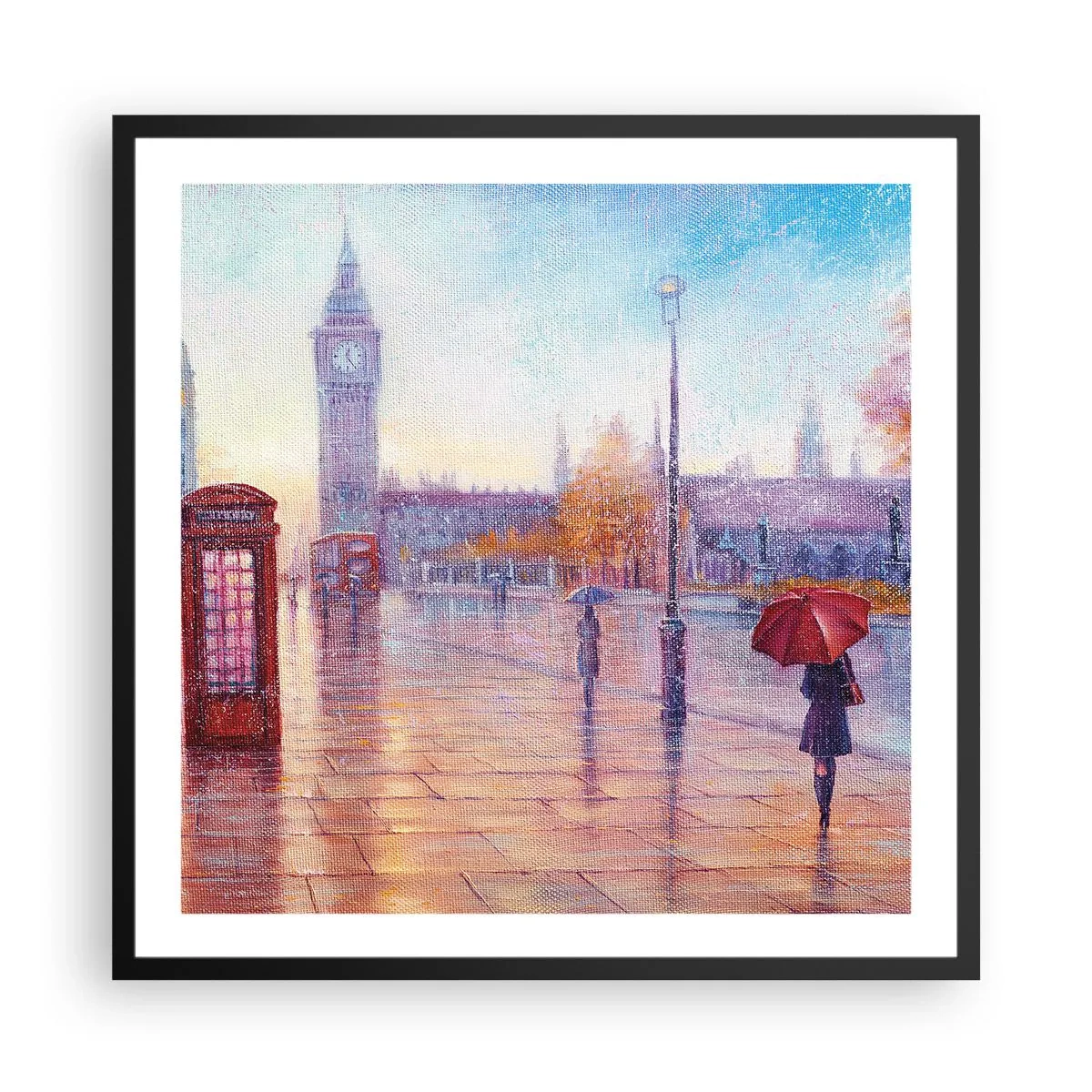 Poszter fehér keretben - Őszi nap Londonban - 60x60 cm