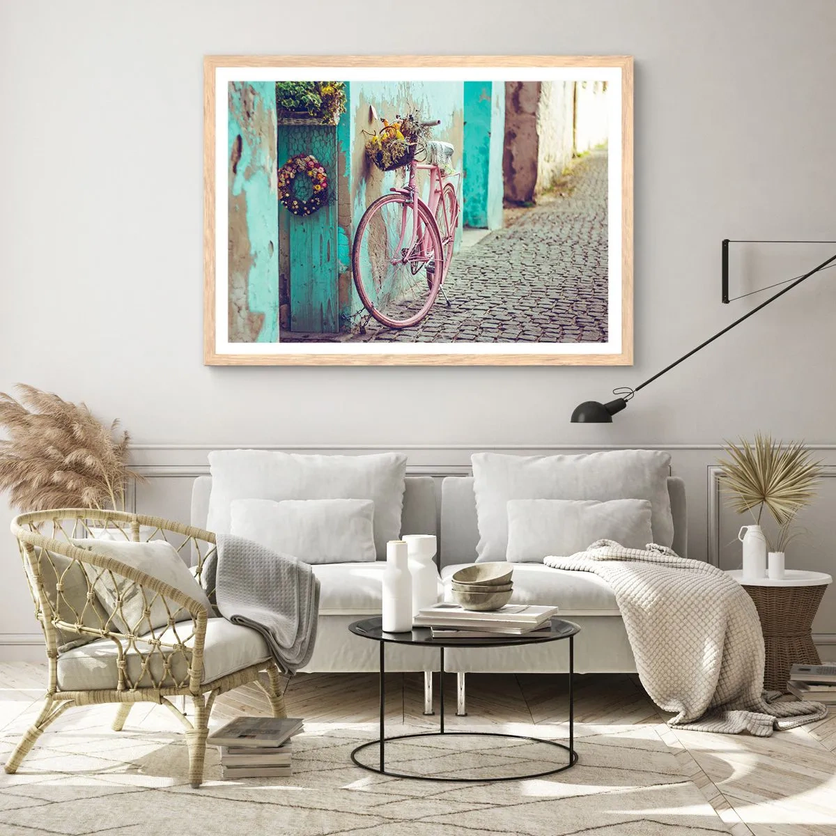 Poszter világos tölgy keretben - Mindjárt visszajövök - 91x61 cm