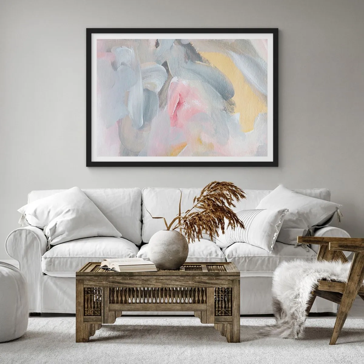 Poszter fehér keretben - Egy pasztell világban - 70x50 cm
