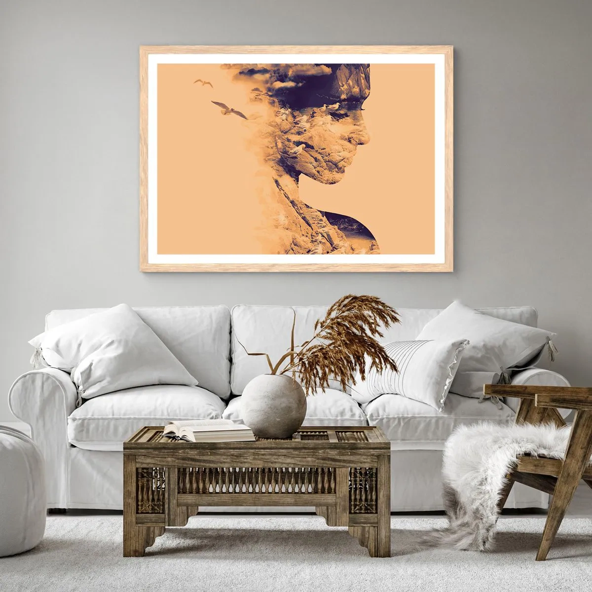 Poszter világos tölgy keretben - Természetes szépség - 100x70 cm