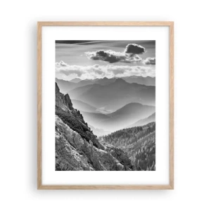 Poszter világos tölgy keretben - Egészen a horizontig - 40x50 cm