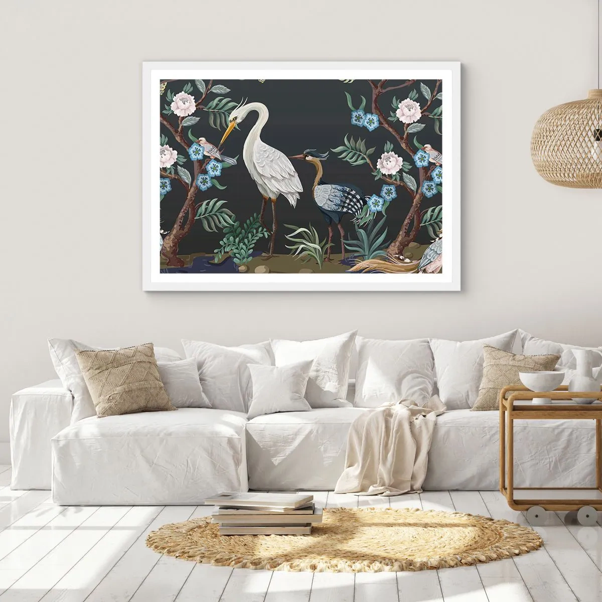 Poszter fekete keretben - Madar parádé - 70x50 cm