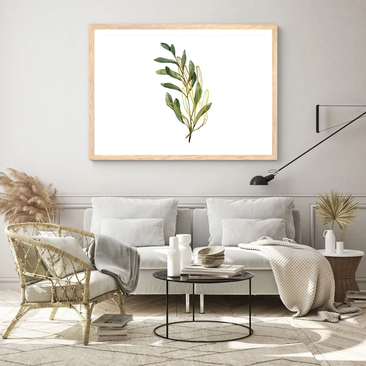 Poszter világos tölgy keretben - Minden, ami jó - 100x70 cm