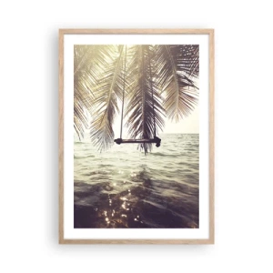 Poszter világos tölgy keretben - Tetszés szerint hintázhat a felhők között - 50x70 cm