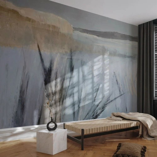 Fotótapéta Standard Eco - Festői téli füves mezők pasztellszínű égbolton - 100x70cm - Téli mezők - Modern fali dekoráció nappalihoz és hálószobához ARTTOR
