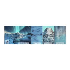 Fotótapéta Minta Premium Canvas - Fénynek az éjszakában - Északi fény, Norvégia, Tájkép - 100x30 cm