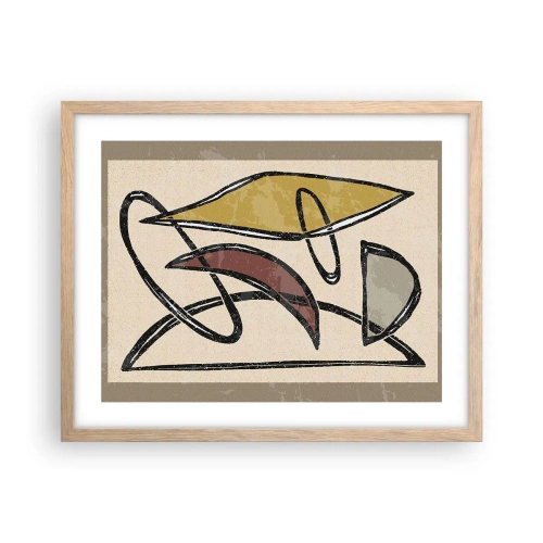 Poszter világos tölgy keretben - Függőlegesek és vízszintek - 50x40 cm