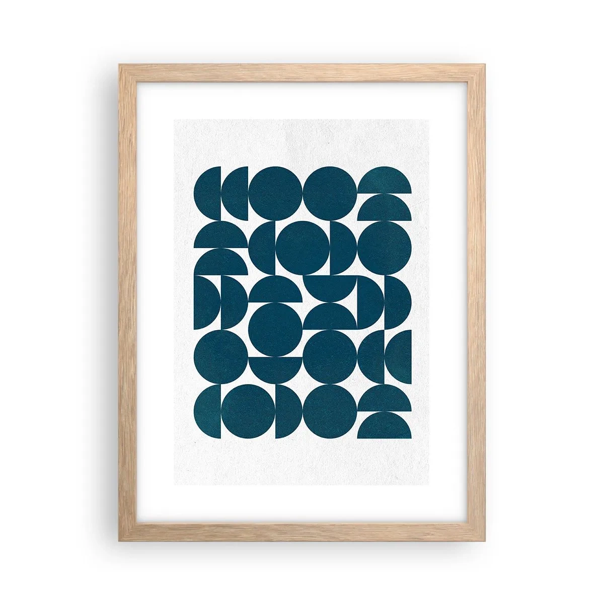 Poszter világos tölgy keretben - Körök és félkörök - 30x40 cm