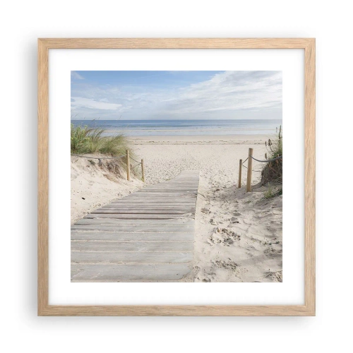 Poszter világos tölgy keretben - A horizontig - 40x40 cm