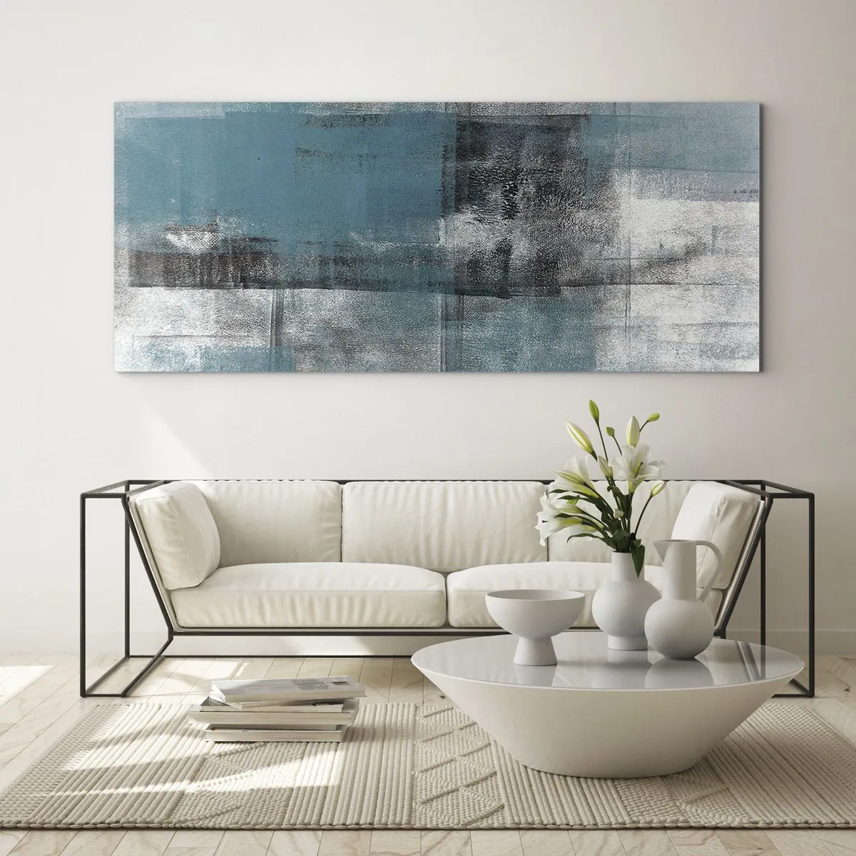 Üveg kép - Víz és levegő - 100x40 cm