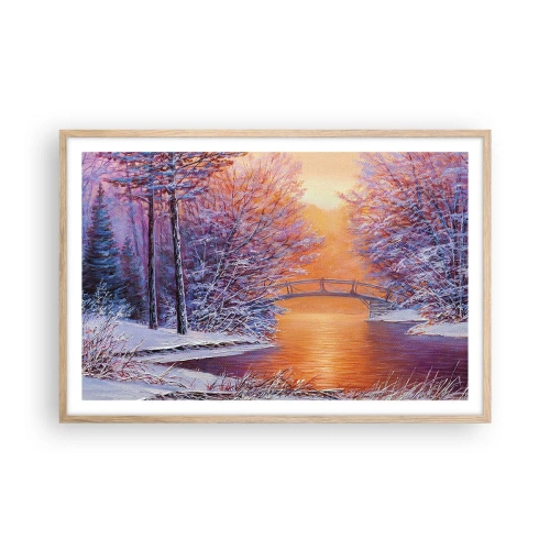 Poszter világos tölgy keretben - Találkozzunk itt - 91x61 cm