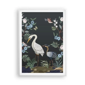 Poszter fekete keretben - Madar parádé - 70x100 cm