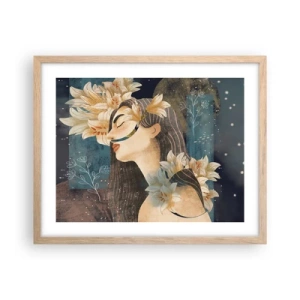 Poszter világos tölgy keretben - Mese egy liliomos hercegnőről - 50x40 cm