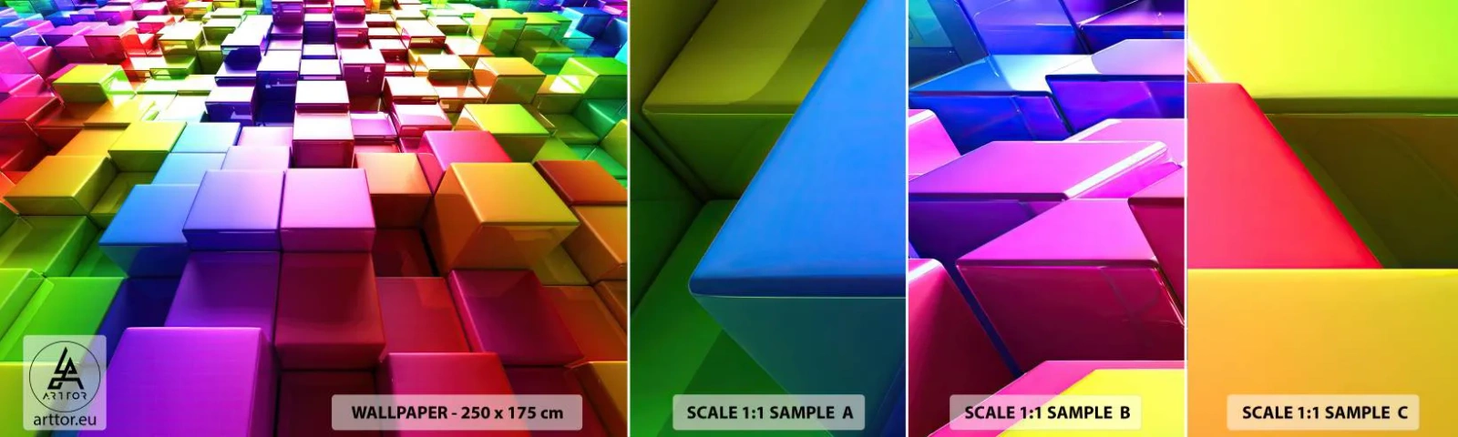 Fotótapéta Minta Standard Eco - Op-art együtt egy csapatban - Absztrakció, Grafika, 3D - 100x30 cm