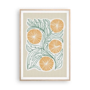 Poszter világos tölgy keretben - Etnikus egy csipet absztrakcióval - 70x100 cm