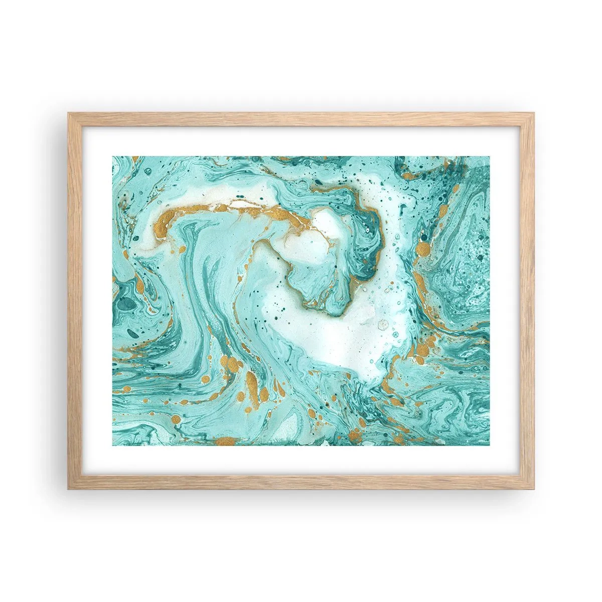 Poszter világos tölgy keretben - Az Edo-korszak nagy hulláma alatt - 50x40 cm