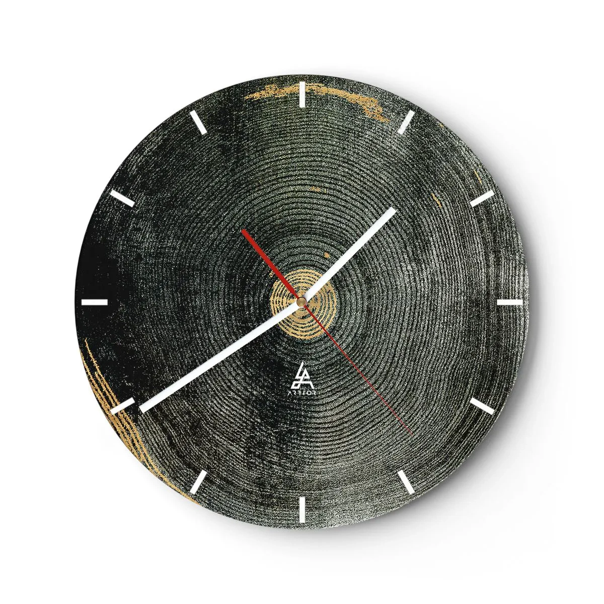Falióra, Óra - Faerezetes szerkezet finom arany díszítésekkel - 30x30cm - Változás és időtartam - Modern fali dekoráció nappalihoz, konyhához és hálószobához ARTTOR