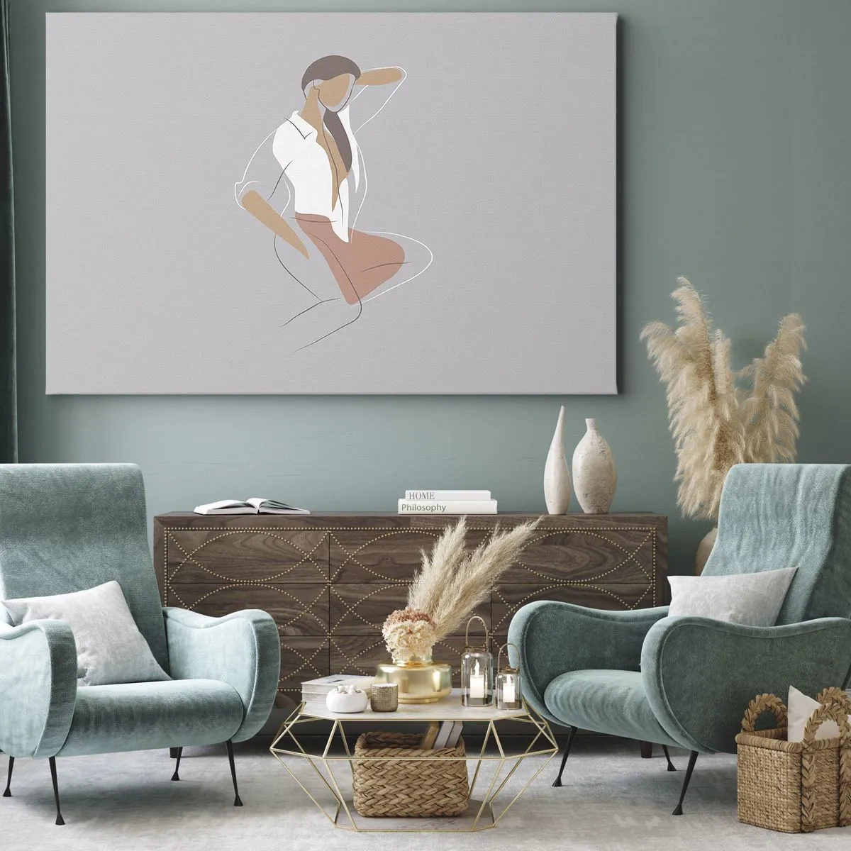 Vászonkép - Kecsesség kontúrja - 120x80 cm