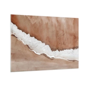 Üveg kép - Művészi struktúra földszínekben és fehérben - 70x50cm - A föld színeiben - Modern fali dekoráció nappalihoz és hálószobához ARTTOR
